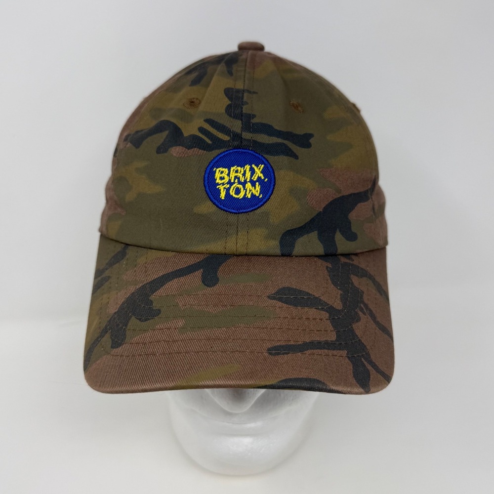 Brixton‎ Camo Strapback Hat Mens Camouflage Logo Patch Cotton Baseball Cap Green